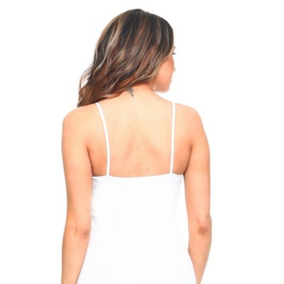 Lady's Solid Seamless Long Cami Top - Picture 4 of 5